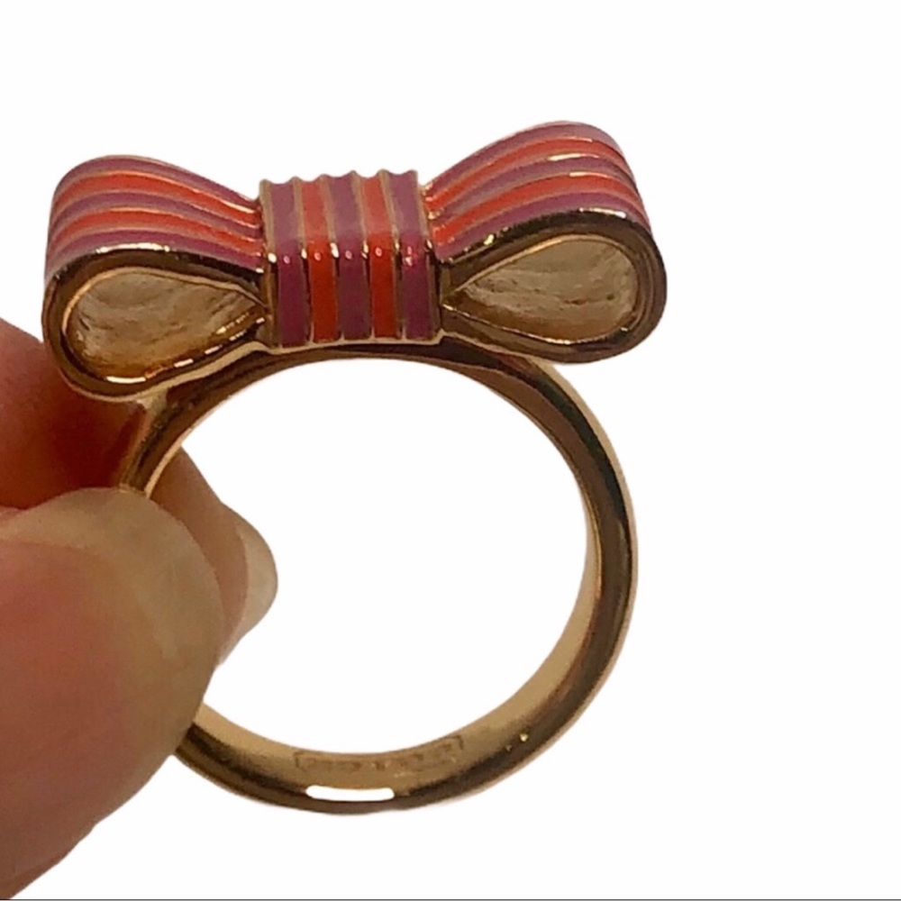 Coach Poppy Pink Stripe Bow Ring 💝 - Picture 4 of 8